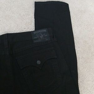All black True Religion jeans 38/30 straight